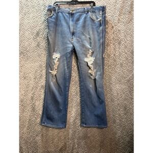 Edgefield Jeans Mens Distressed‎ Ripped Denim Blue Pants size 44 x30